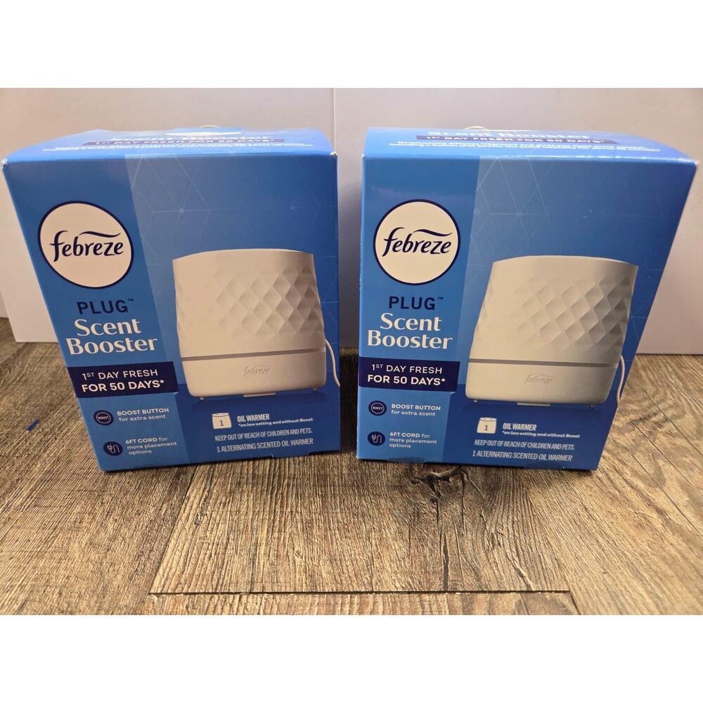 Febreze Scent Booster Air Freshener Plug Electric Holder White NEW Lot of 2